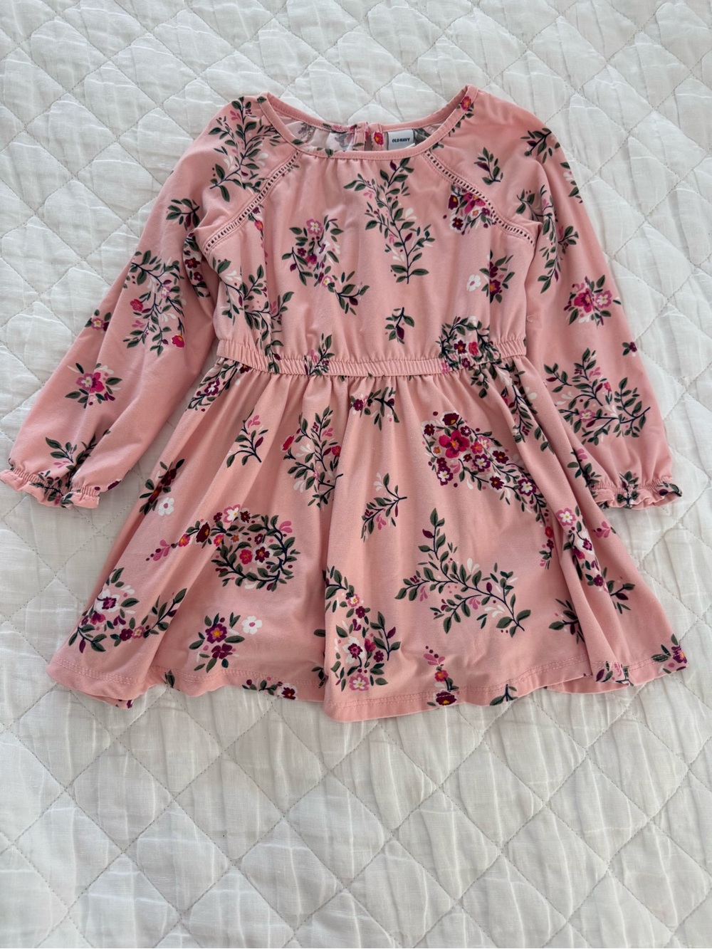 Old Navy Pink Floral Long Sleeve Dress